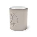 Color-Changing Ceramic Mug — Minimal Line Art Surfer Design, Heat Reveal 11 oz