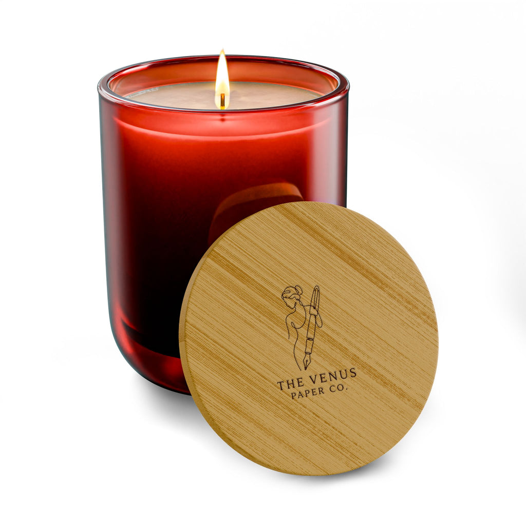 Engraved 14oz Scented Soy Candle — Bamboo Lid, Aromatherapy Gift