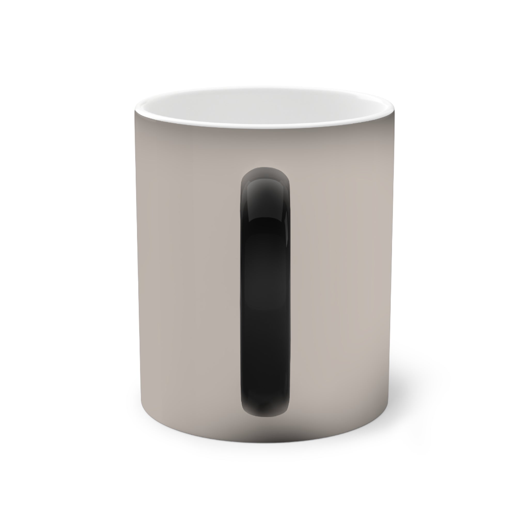 Color-Changing Ceramic Mug — Minimal Line Art Surfer Design, Heat Reveal 11 oz