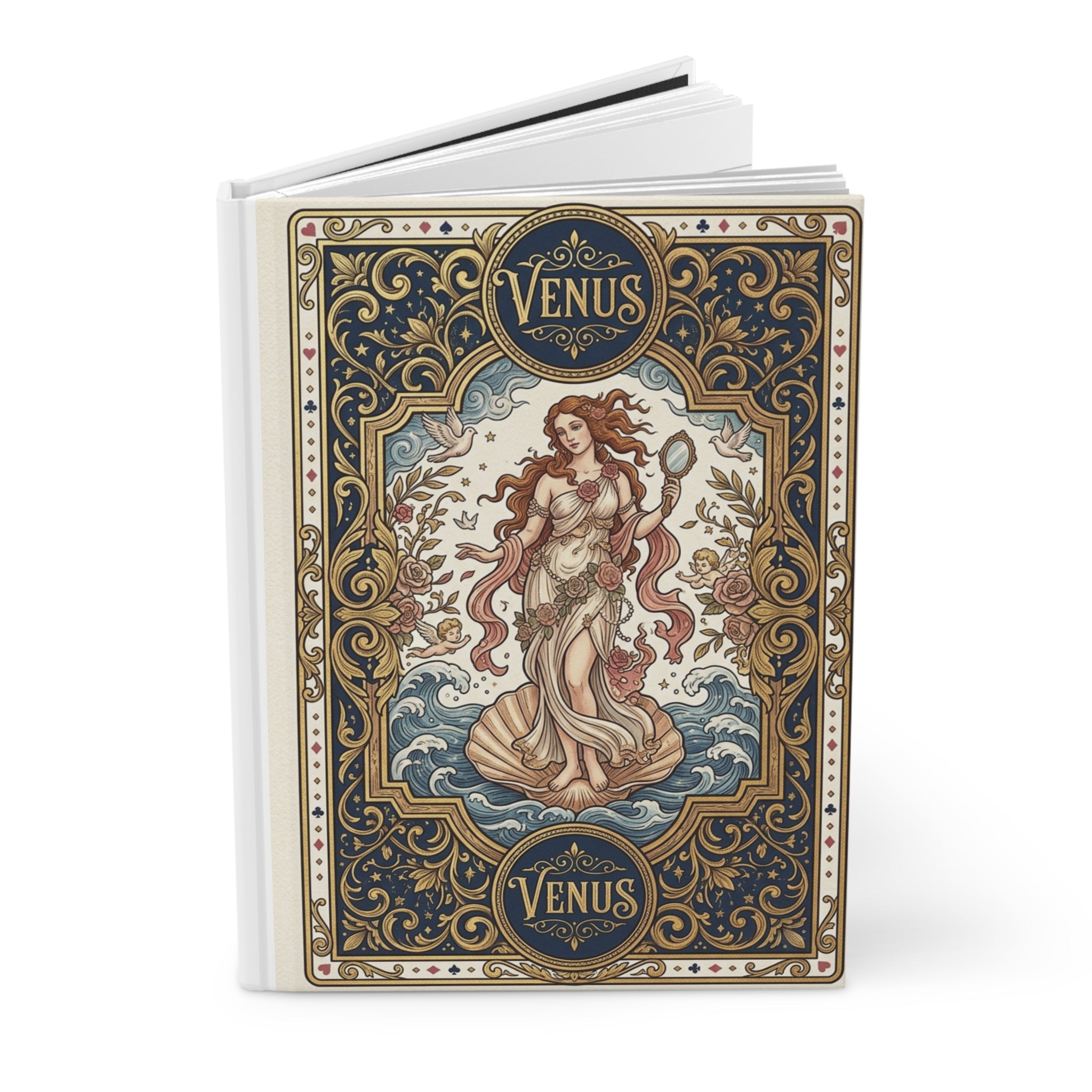 Venus Art Nouveau Hardcover Journal — Mythical Goddess Sketch Notebook
