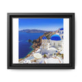 Santorini Seaside Matte Canvas Framed Print