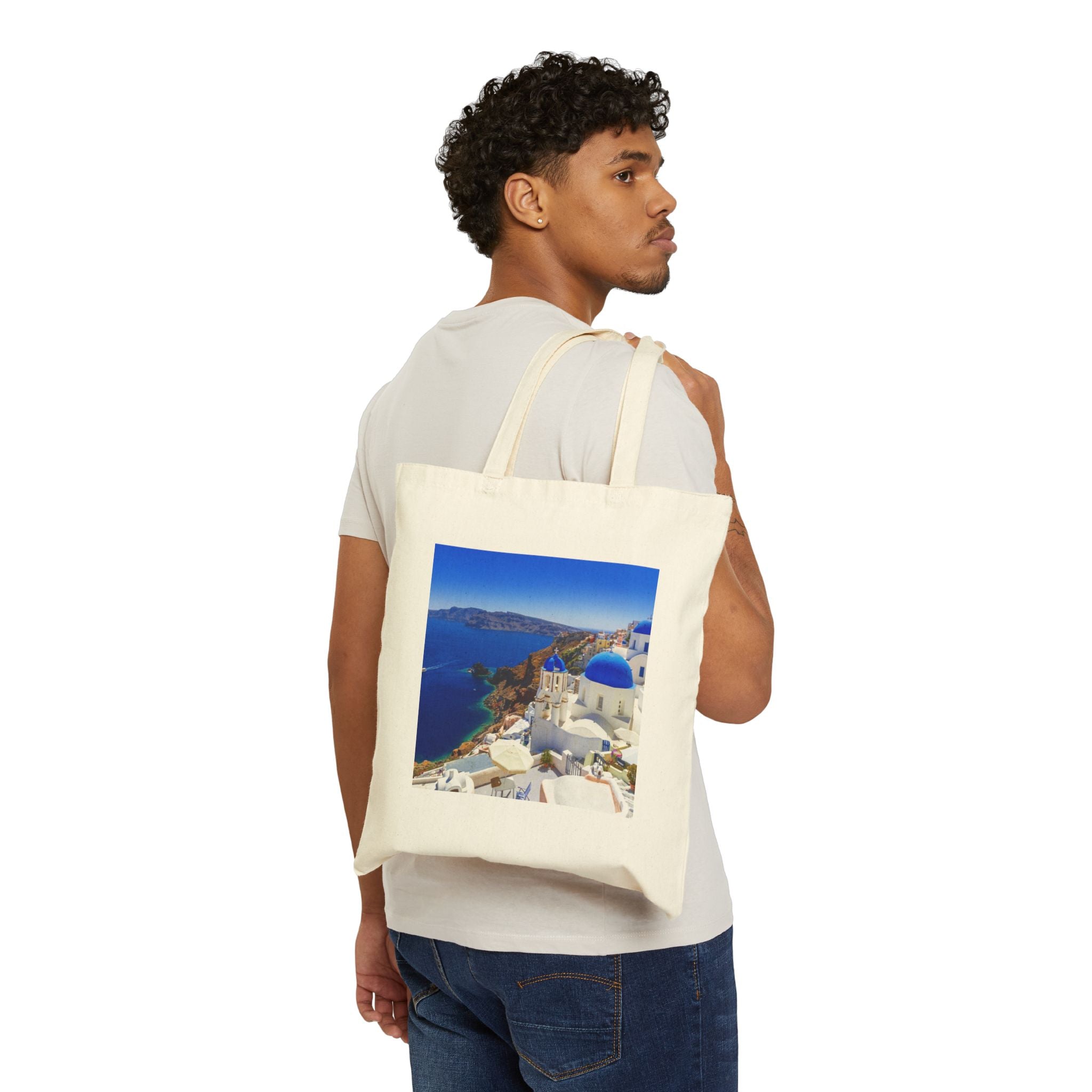 Santorini Seascape Tote- Greece