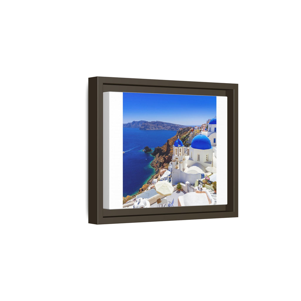 Santorini Seaside Matte Canvas Framed Print