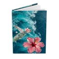 Ocean Hibiscus Hardcover Journal – Floral Beach Notebook for Travel, Reflection & Gift