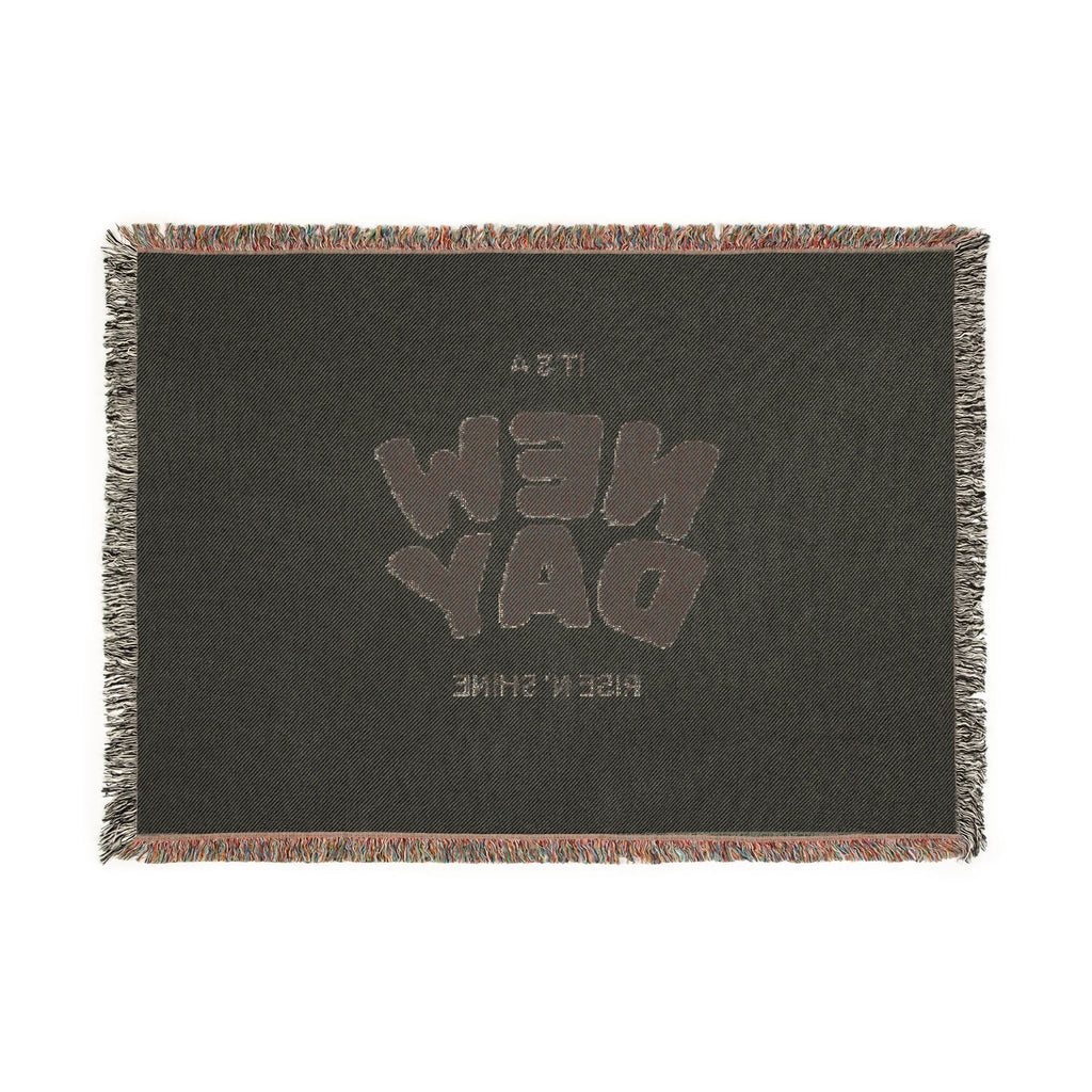Woven Blanket — Minimal 'New Day' Cozy Throw (Neutral Reversible Design)