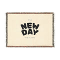 Woven Blanket — Minimal 'New Day' Cozy Throw (Neutral Reversible Design)