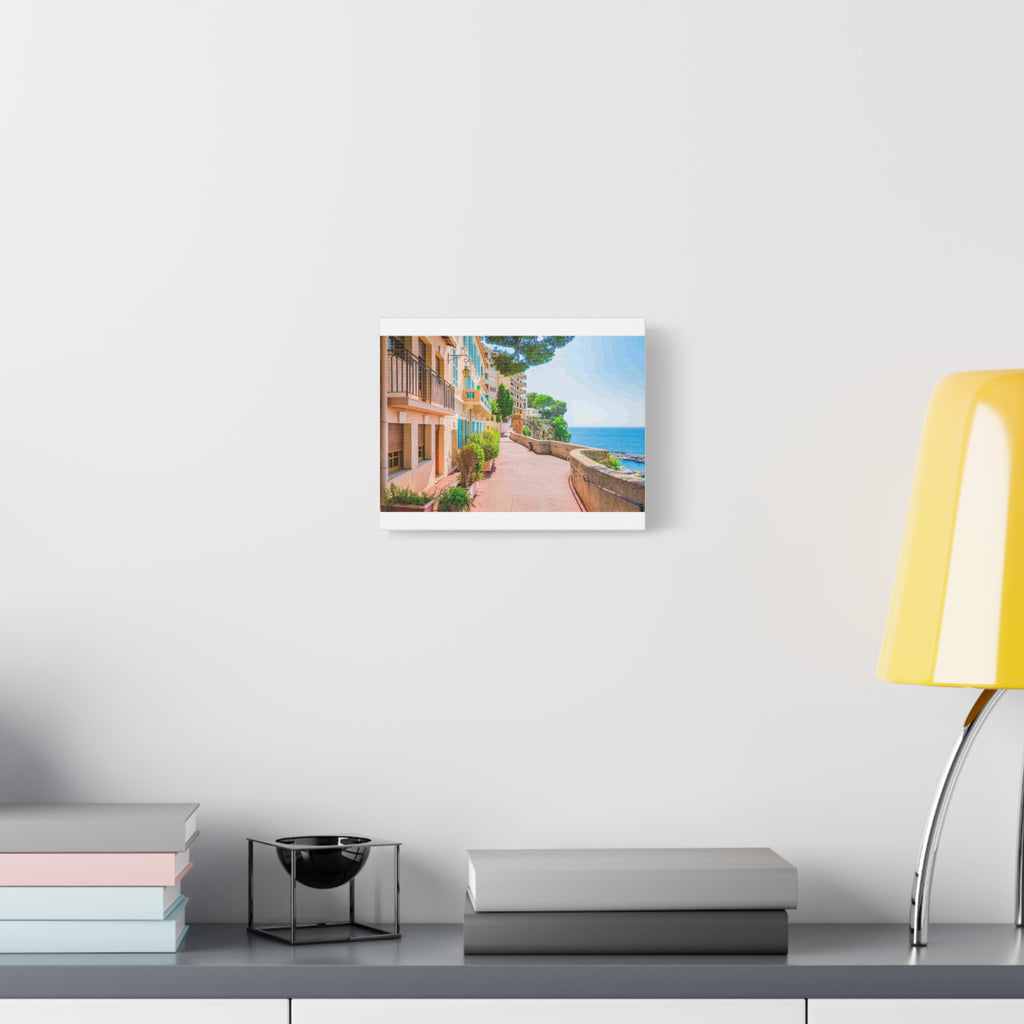Coastal Promenade Canvas Print — Mediterranean Seaside Wall Art