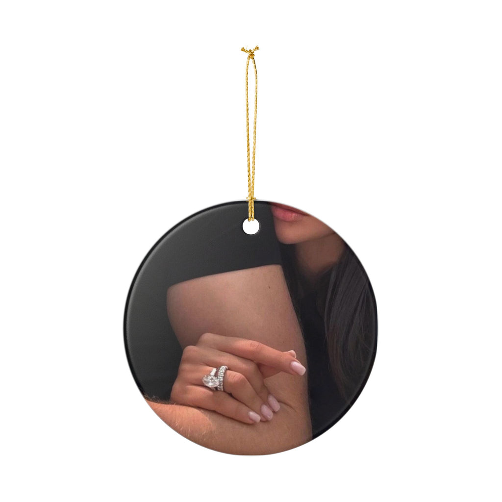 Photo Ceramic Ornament — Personalized Couple Hands Keepsake
