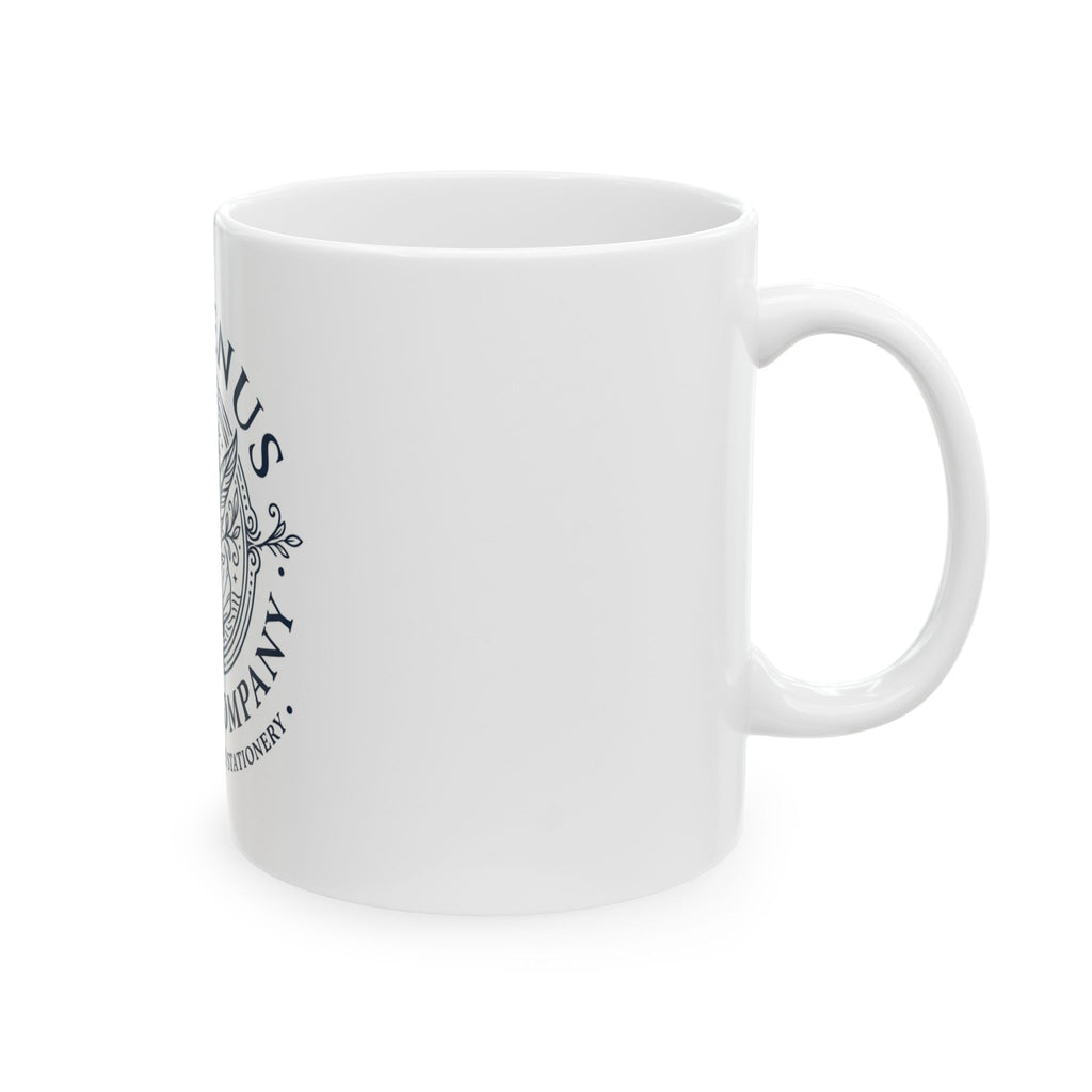 Venus Paper Company Ceramic Mug — Vintage Mermaid Logo Coffee Cup (11oz & 15oz)