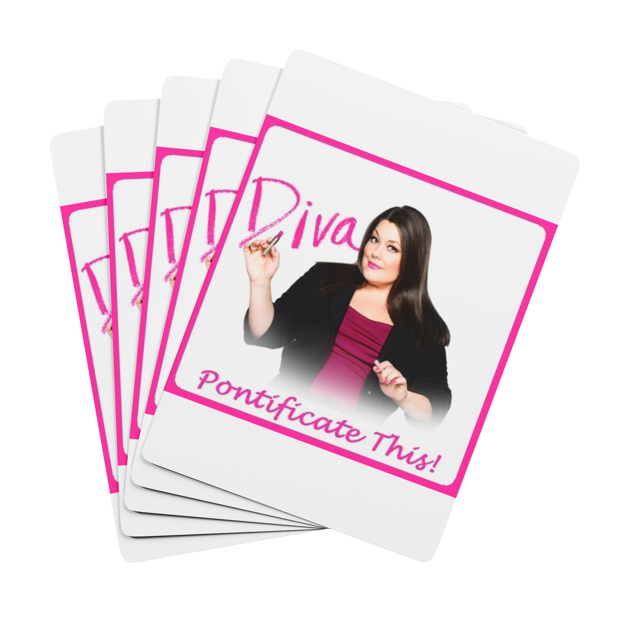 Diva 'Pontificate This!' Poker Playing Cards — Funny Feminine Card Deck for Game Nights