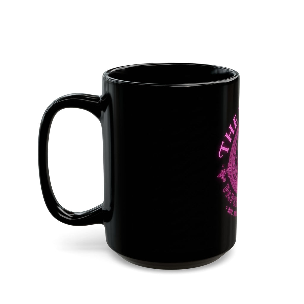 Black Ceramic Mug — The Venus Paper Company Pink Retro Logo (11oz, 15oz)