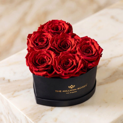 Baby Heart Black Gift Box | Red Roses, Romance Gift for Her