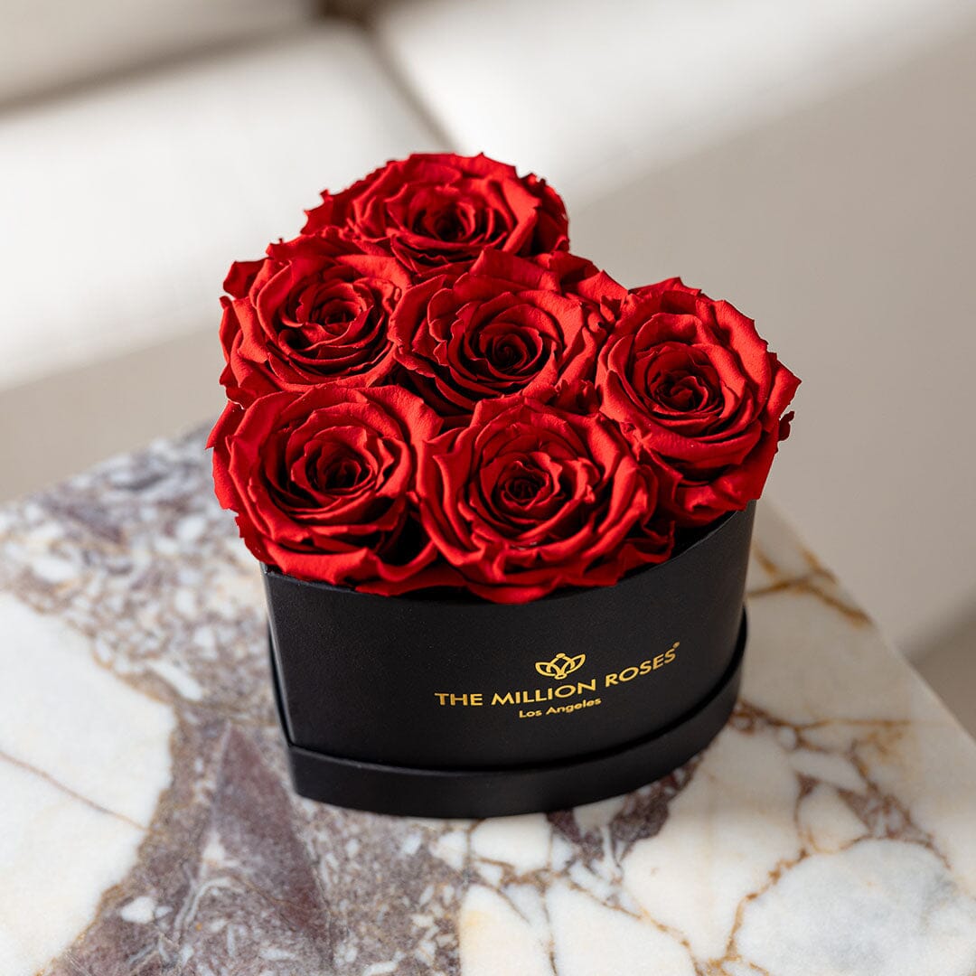 Baby Heart Black Gift Box | Red Roses, Romance Gift for Her