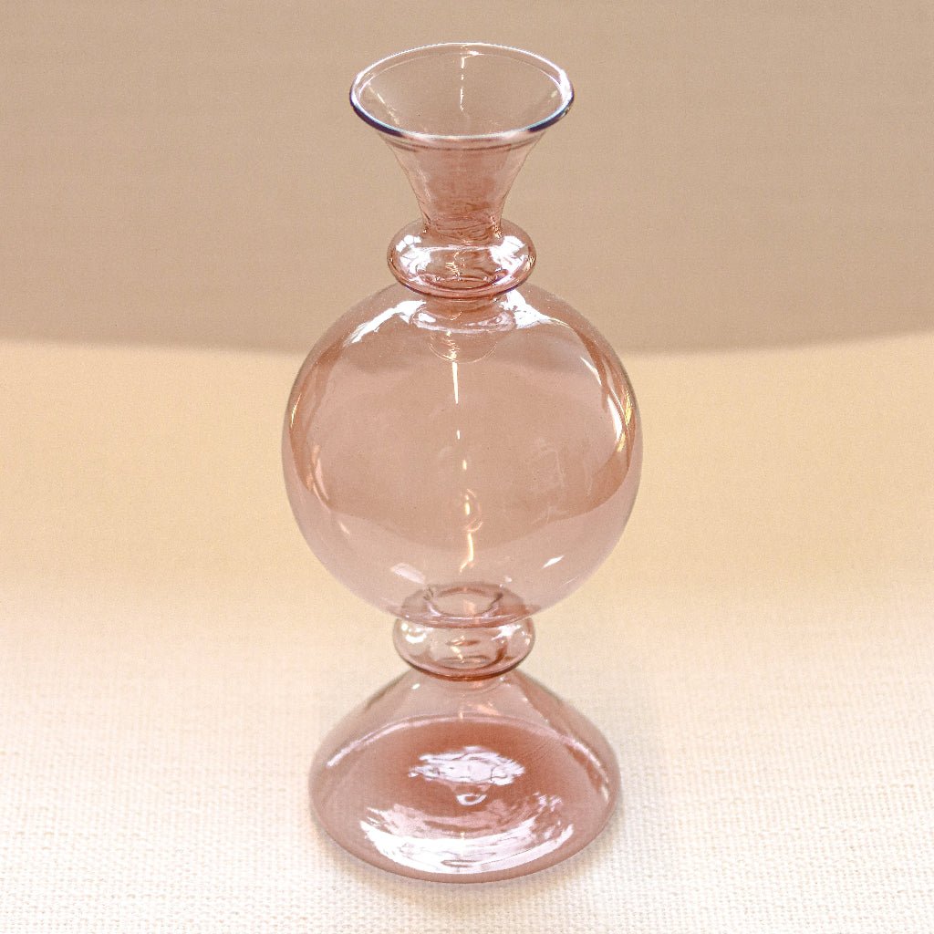 Cherry Blossom Pink Translucent Bauble Vase - Limited Edition Pair