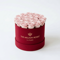 Eternal Blooms Classic Light Pink “Forever” Preserved Roses In Bordeaux Suede Gift Box