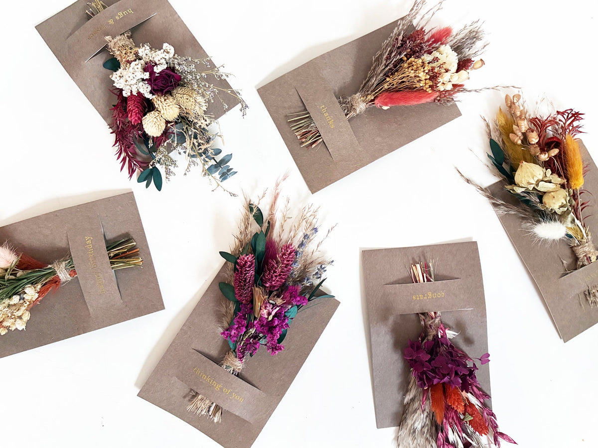 Congrats Mini Bouquet Card | Real Dried Flowers Luxe Gift Greeting Card