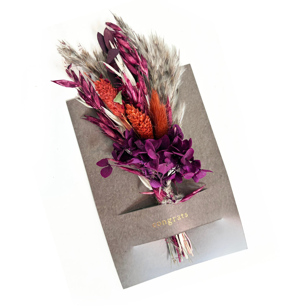 Congrats Mini Bouquet Card | Real Dried Flowers Luxe Gift Greeting Card