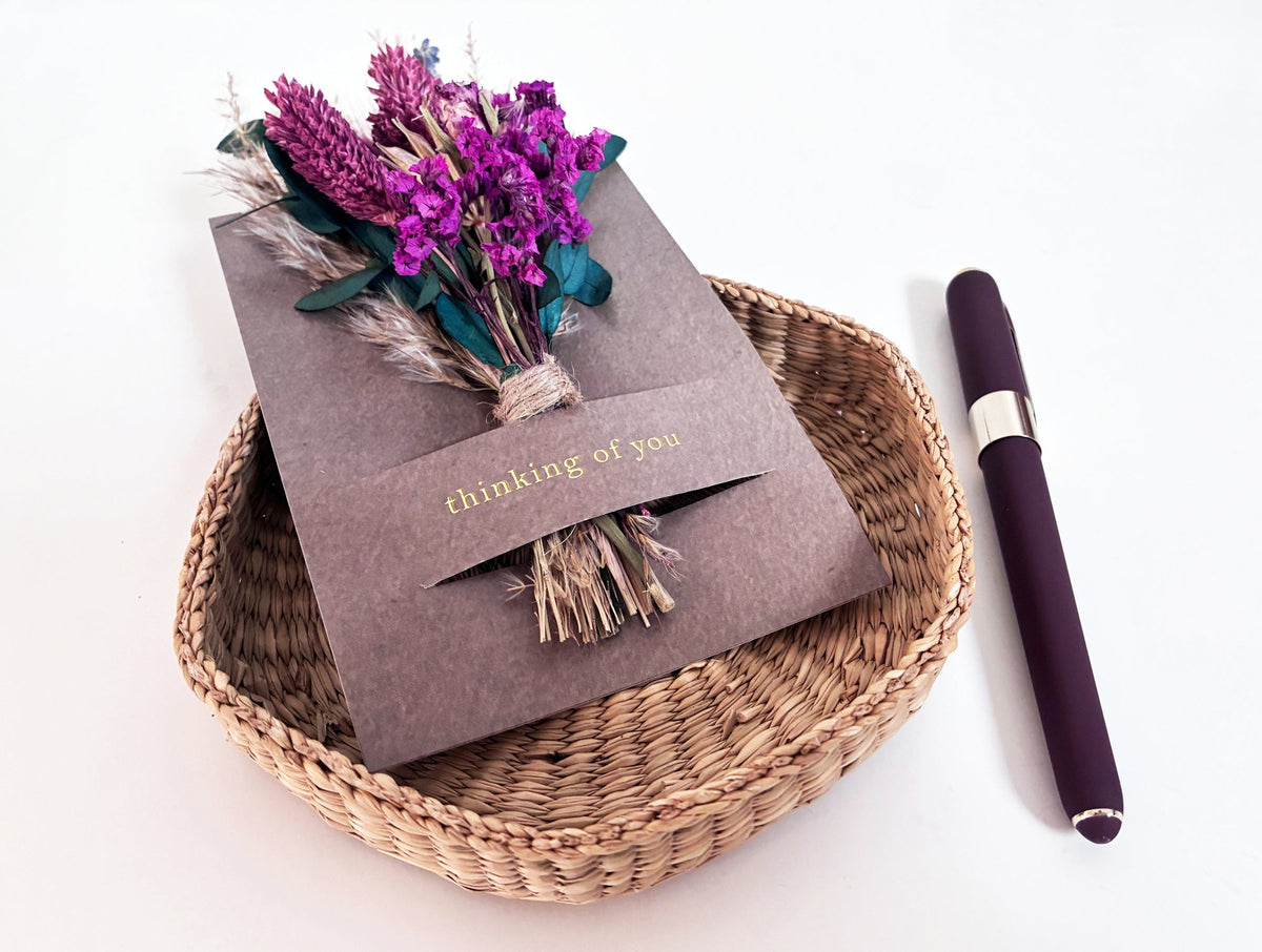 Congrats Mini Bouquet Card | Real Dried Flowers Luxe Gift Greeting Card