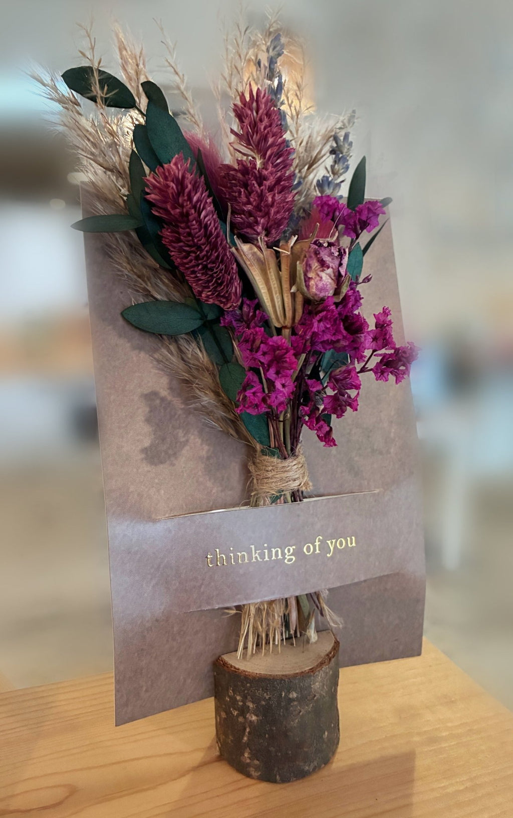 Congrats Mini Bouquet Card | Real Dried Flowers Luxe Gift Greeting Card