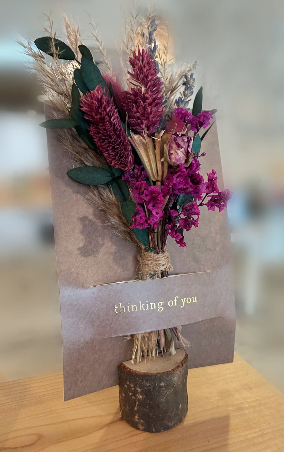 Congrats Mini Bouquet Card | Real Dried Flowers Luxe Gift Greeting Card