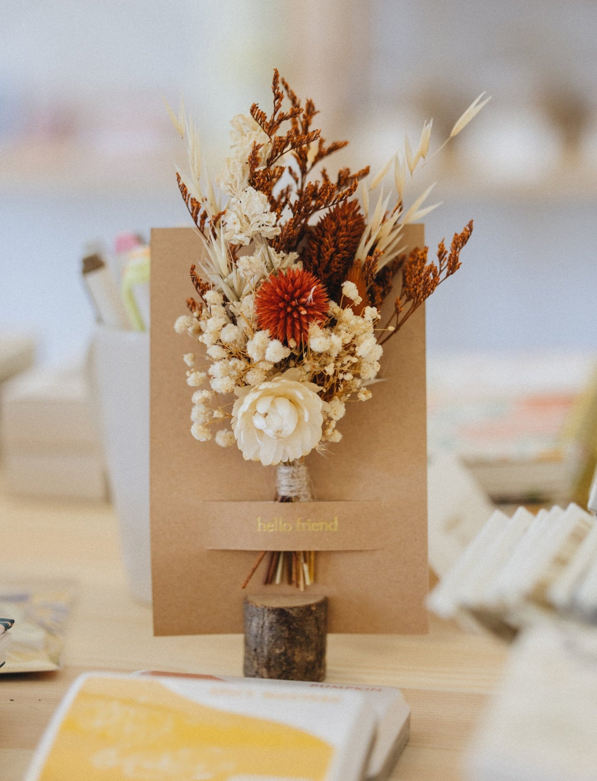 Congrats Mini Bouquet Card | Real Dried Flowers Luxe Gift Greeting Card