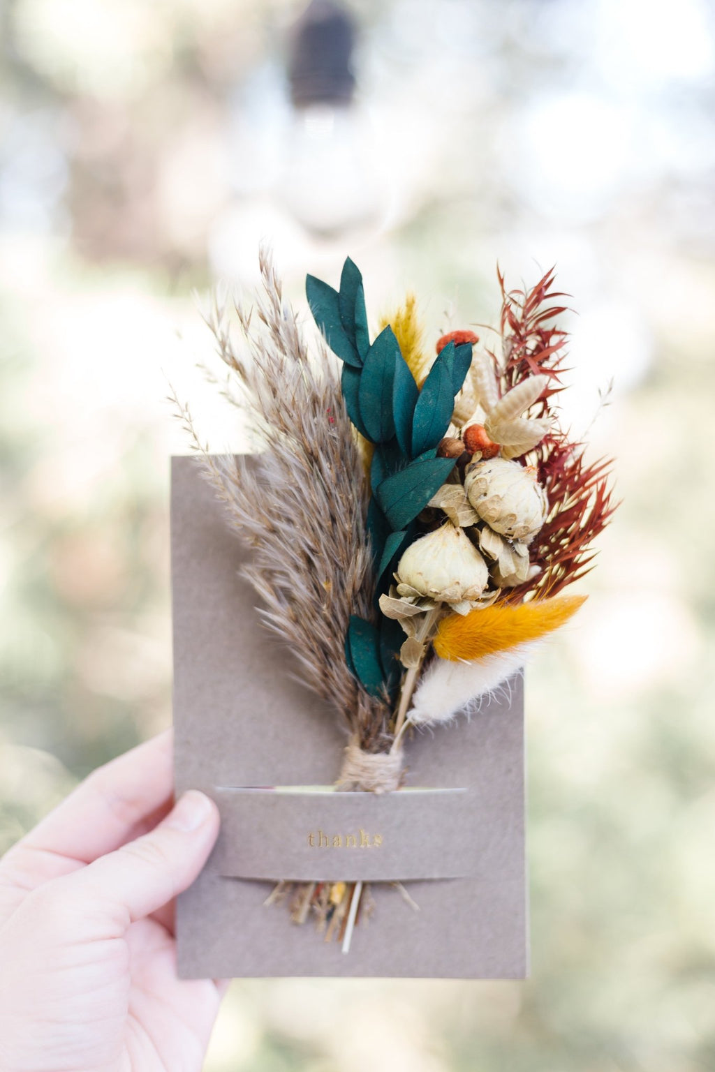 Congrats Mini Bouquet Card | Real Dried Flowers Luxe Gift Greeting Card