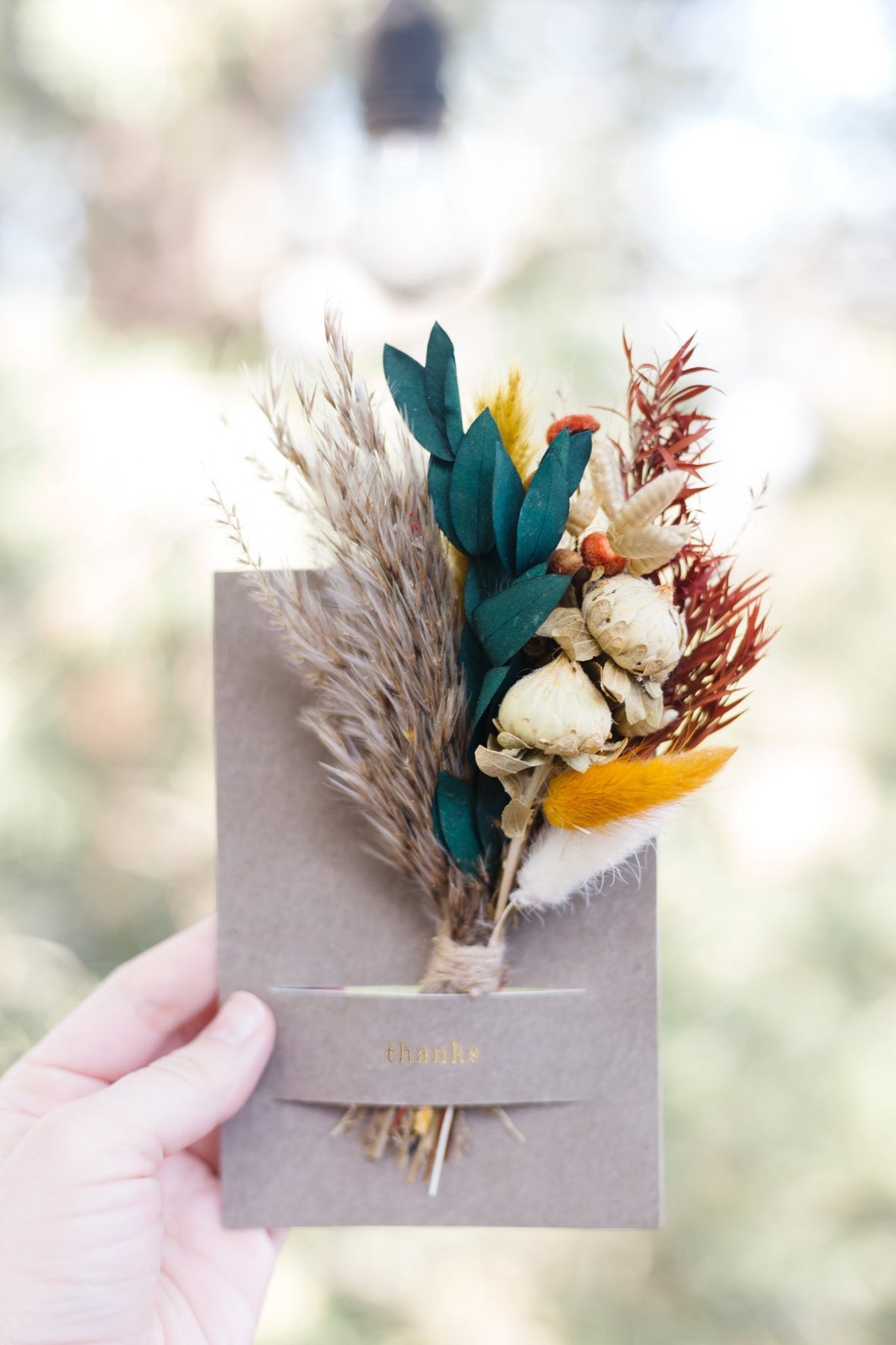 Congrats Mini Bouquet Card | Real Dried Flowers Luxe Gift Greeting Card