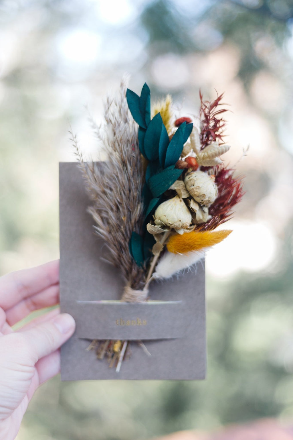 Congrats Mini Bouquet Card | Real Dried Flowers Luxe Gift Greeting Card