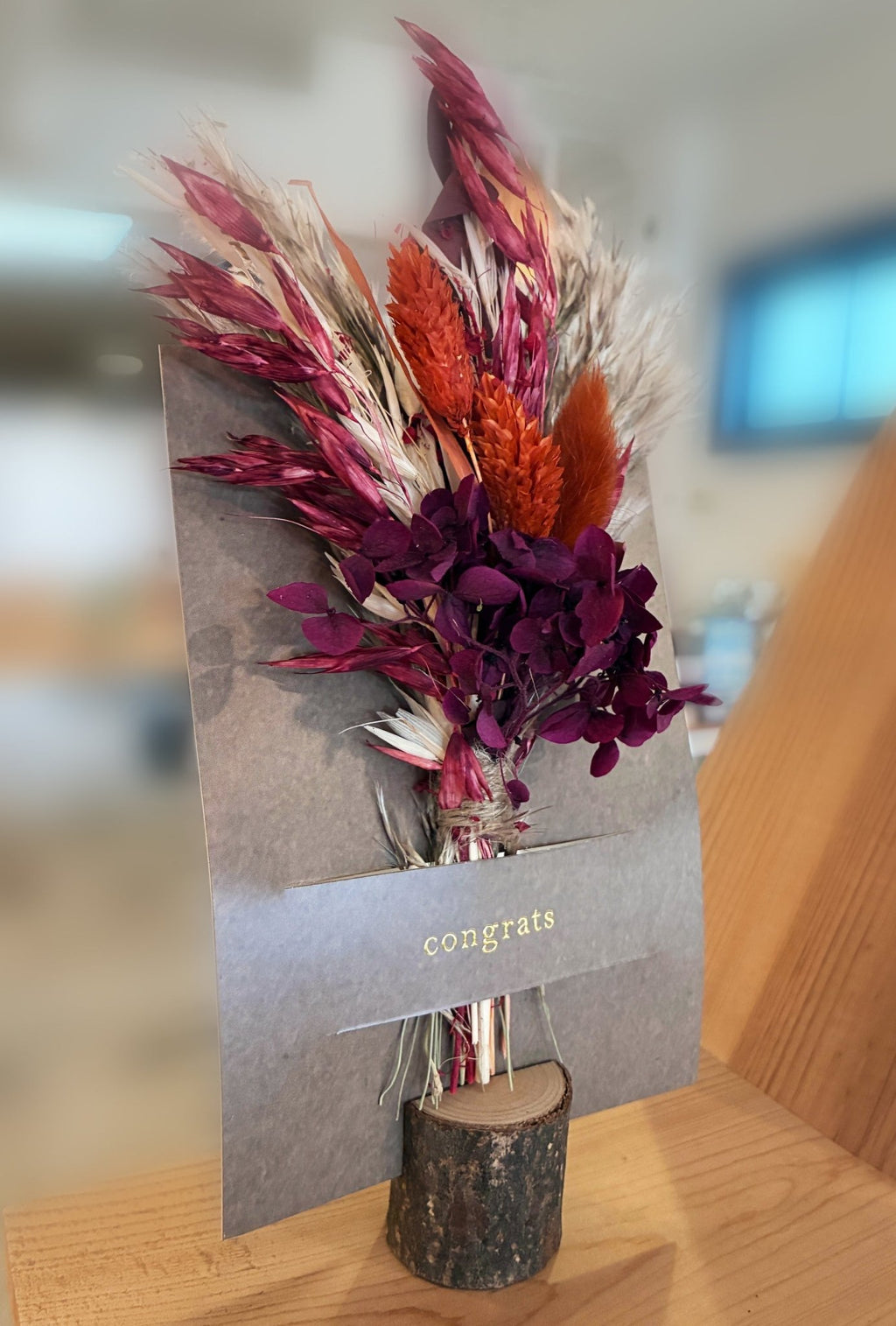 Congrats Mini Bouquet Card | Real Dried Flowers Luxe Gift Greeting Card