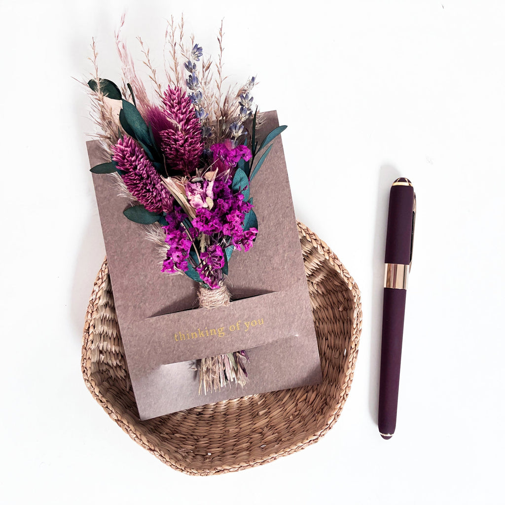 Congrats Mini Bouquet Card | Real Dried Flowers Luxe Gift Greeting Card