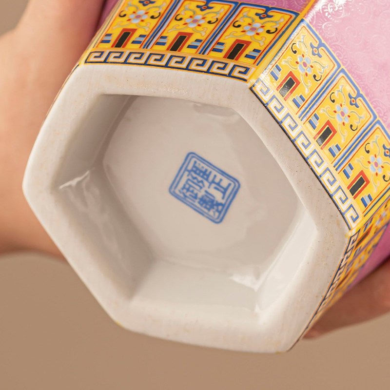 Elegant Enamel Porcelain Vase In A Regal Courtly Style