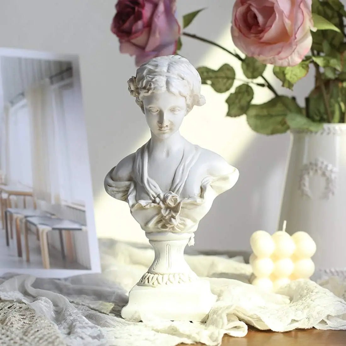 Venus Aphrodite Goddess Bust Statue | Classical Greek Roman Mythology Tabletop Decor & Art Replica