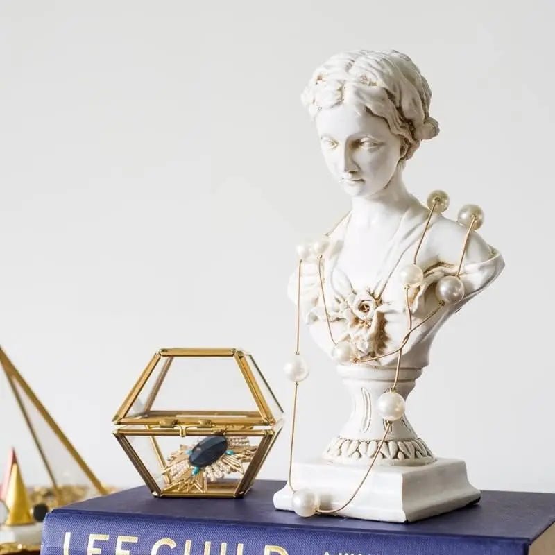 Venus Aphrodite Goddess Bust Statue | Classical Greek Roman Mythology Tabletop Decor & Art Replica