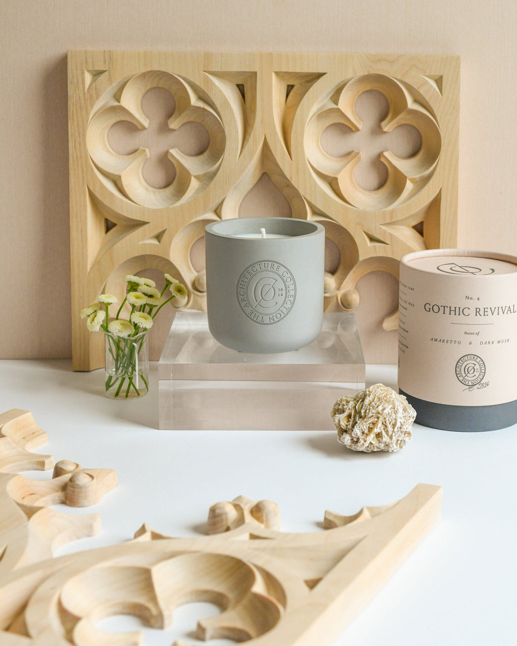 Gothic Revival Oud And Rum Scented Architectural Candle For Home Decor