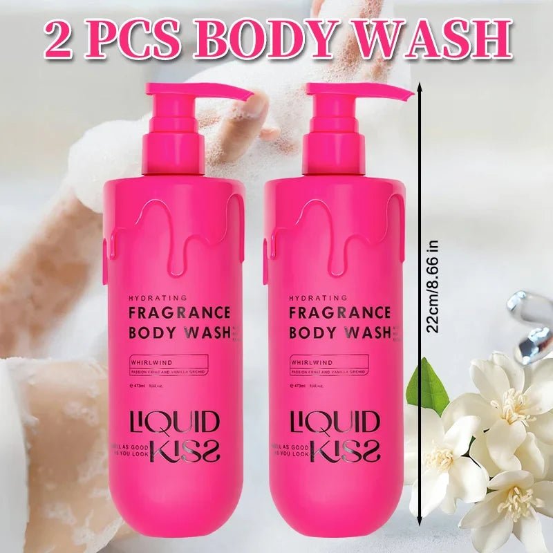 LIQUID KISS Body Wash for Women Oat Etract Moisturizing Shower Deep Moisture WHIRLWIND Fragrance Body Bath Shower Gels 473 Ml - The Venus Paper Company