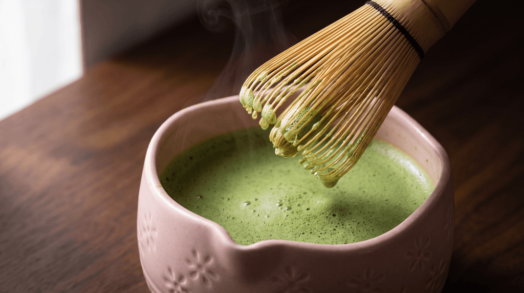 Pink Matcha Whisk Set Bamboo Chasen + Ceramic Chawan Gift Set