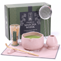 Pink Matcha Whisk Set Bamboo Chasen + Ceramic Chawan Gift Set