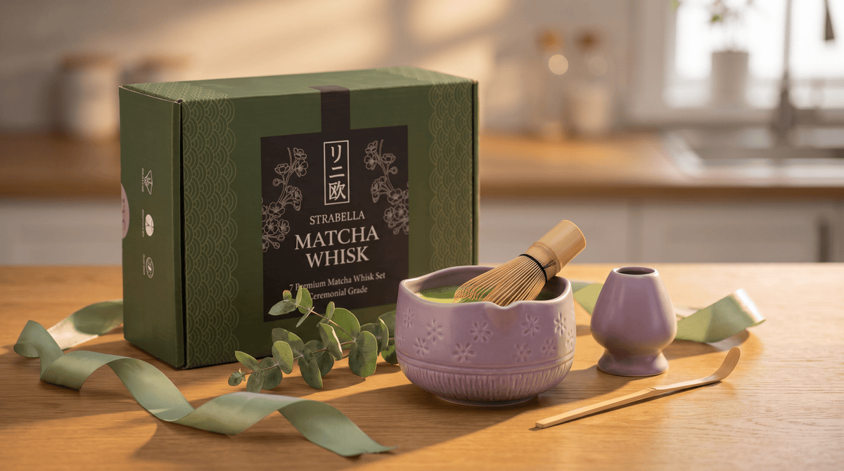 Pink Matcha Whisk Set Bamboo Chasen + Ceramic Chawan Gift Set