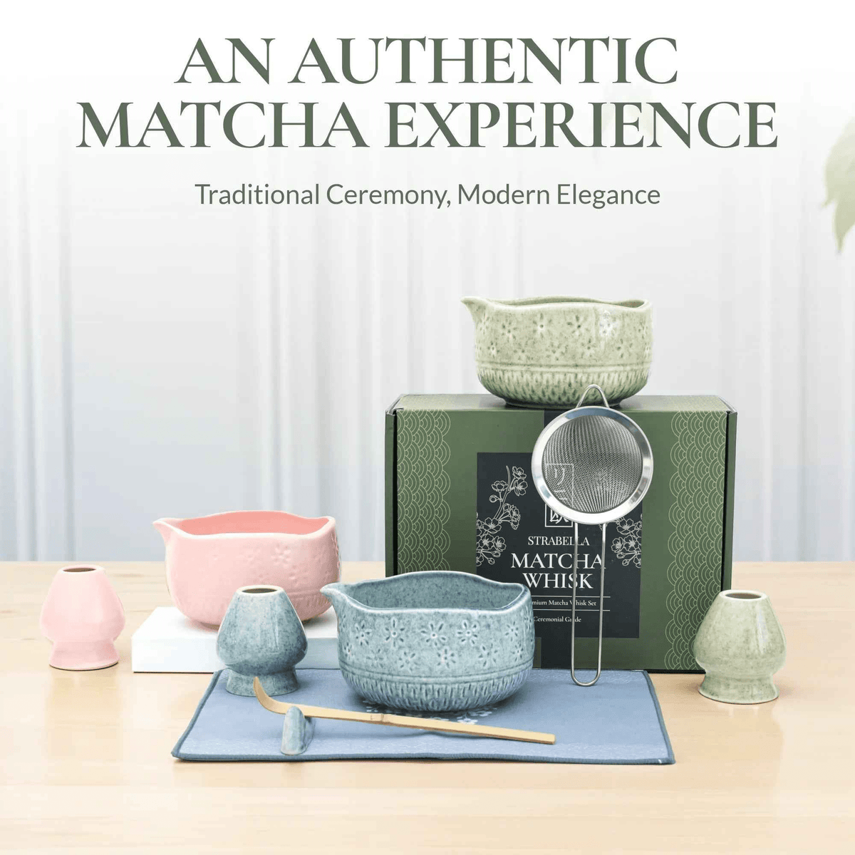 Pink Matcha Whisk Set Bamboo Chasen + Ceramic Chawan Gift Set