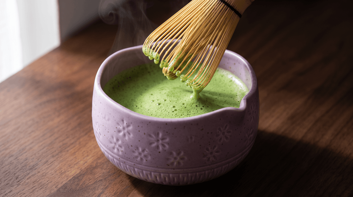 Pink Matcha Whisk Set Bamboo Chasen + Ceramic Chawan Gift Set