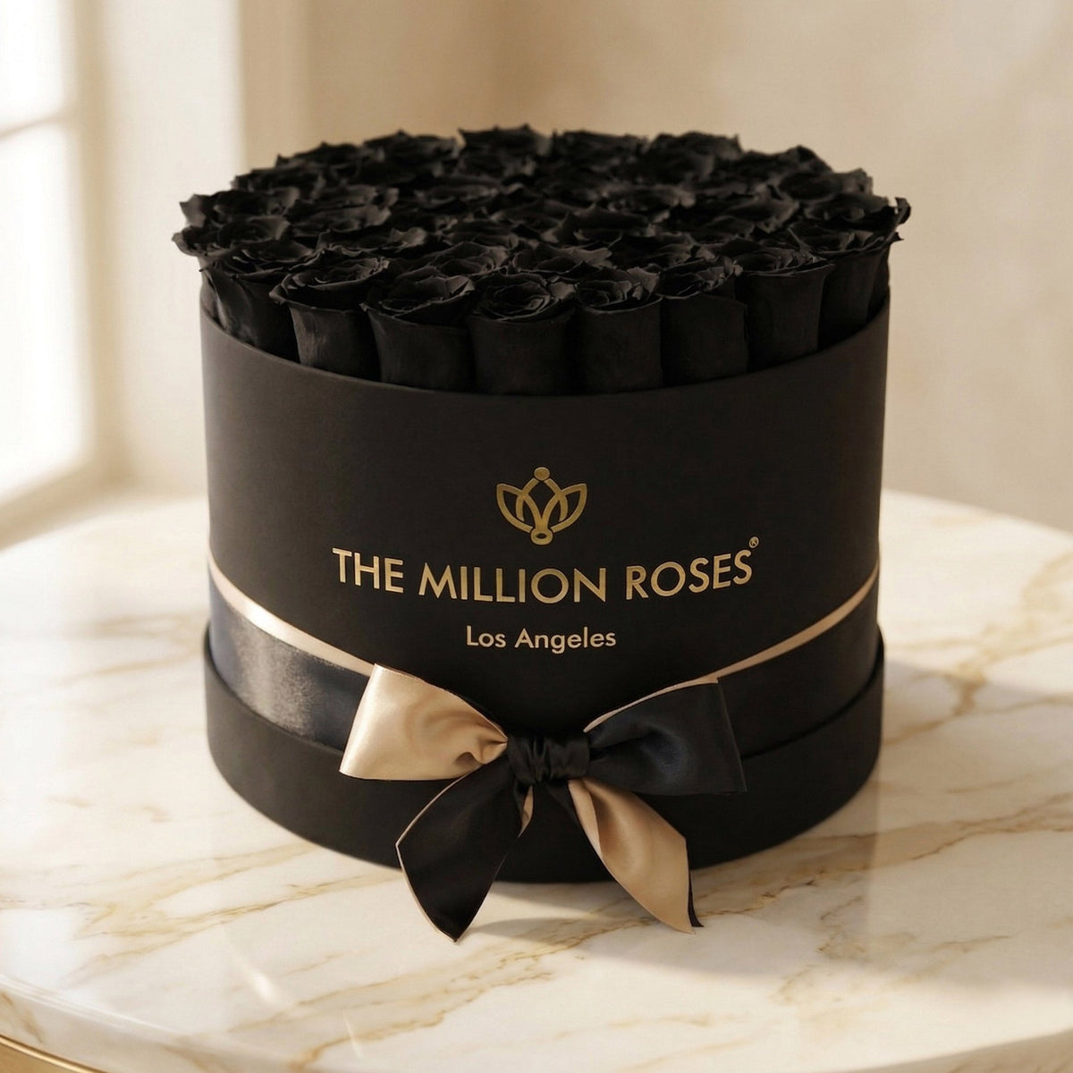 ‘Supreme’ Box With 28 Preserved Black “Forever” Roses-Luxury Lifestyle Gift for Her