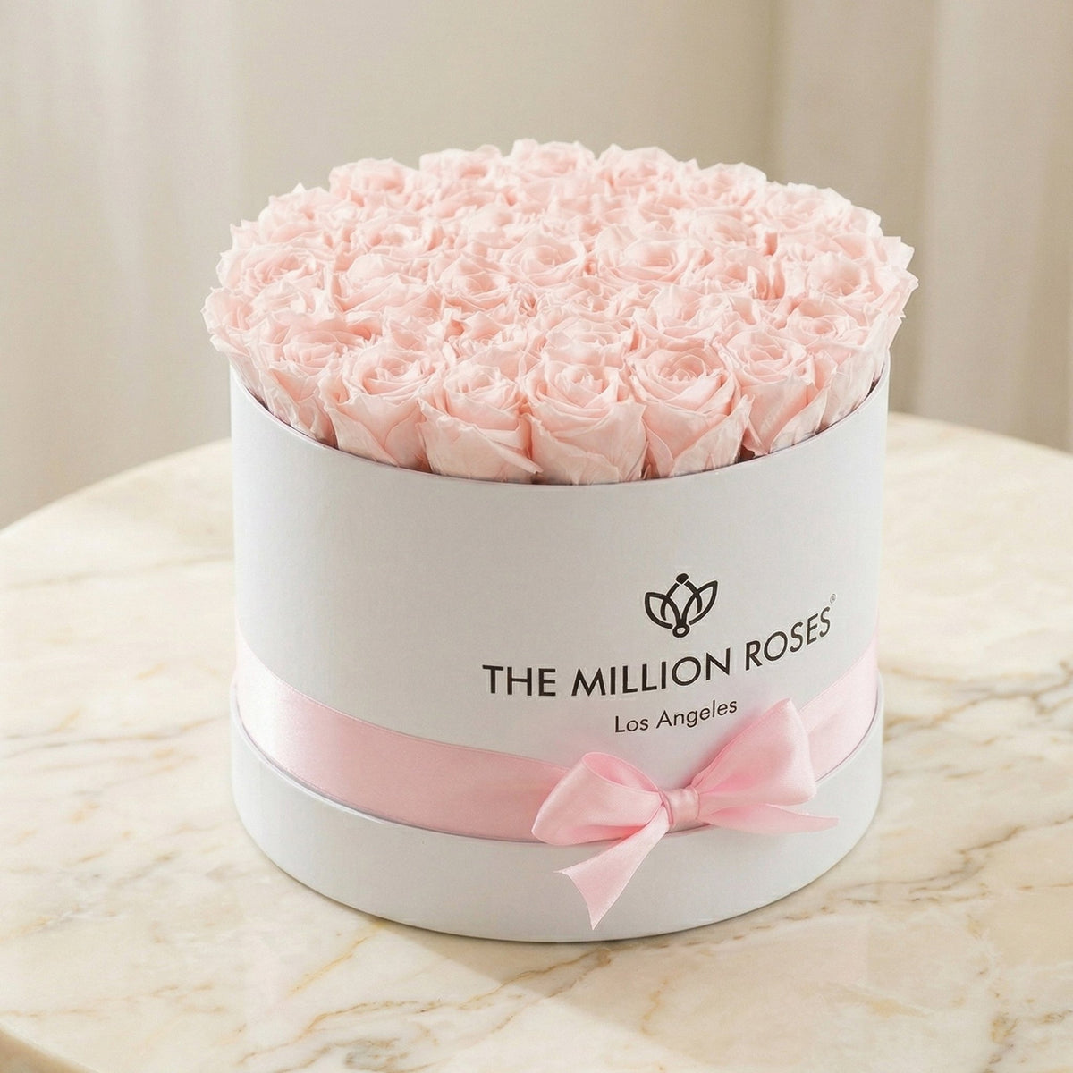 Supreme White Box Light Pink Preserved Roses- Best Gifts for Her