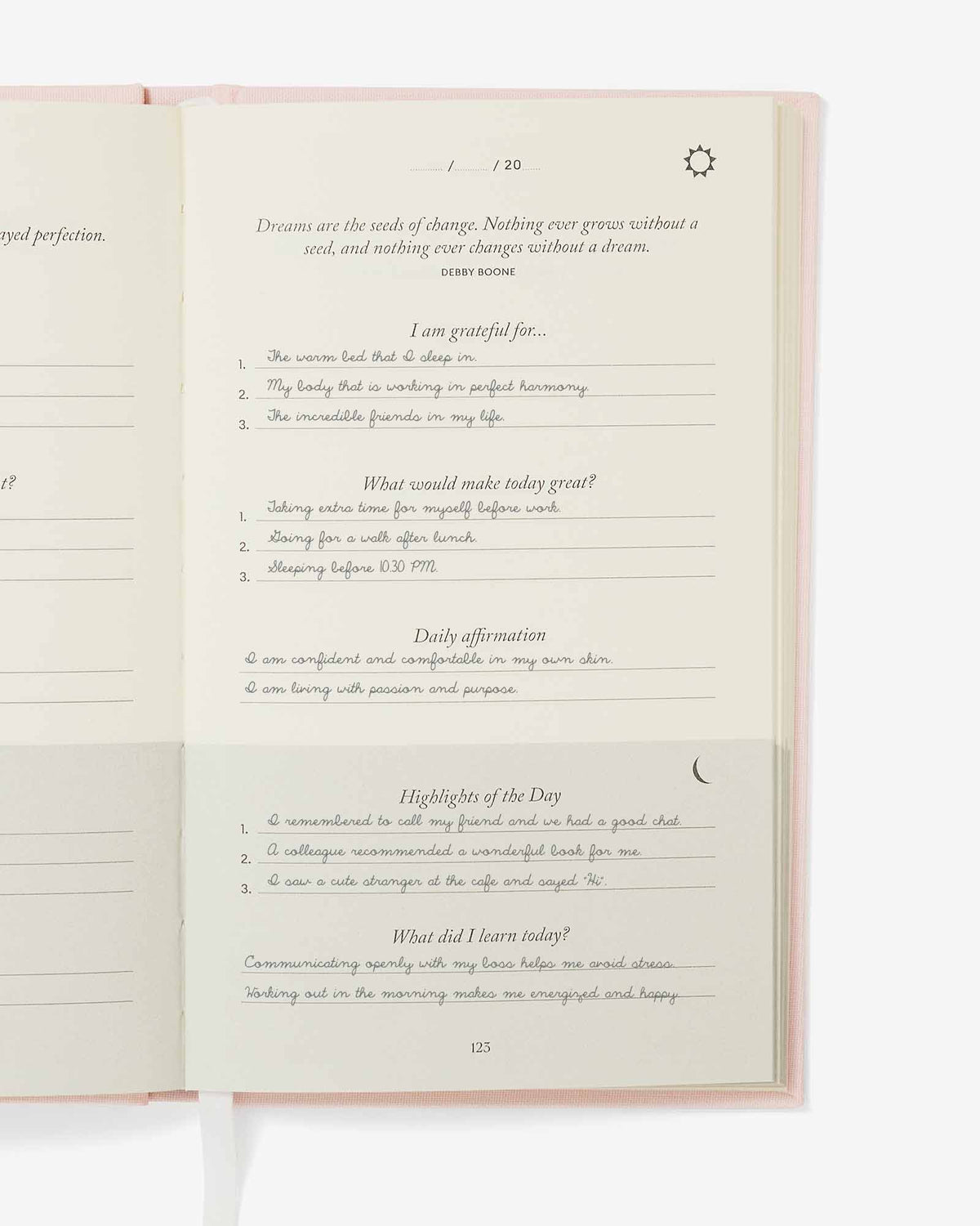 The Five Minute Gratitude Journal-Blush Pink Girls Daily Writing Companion