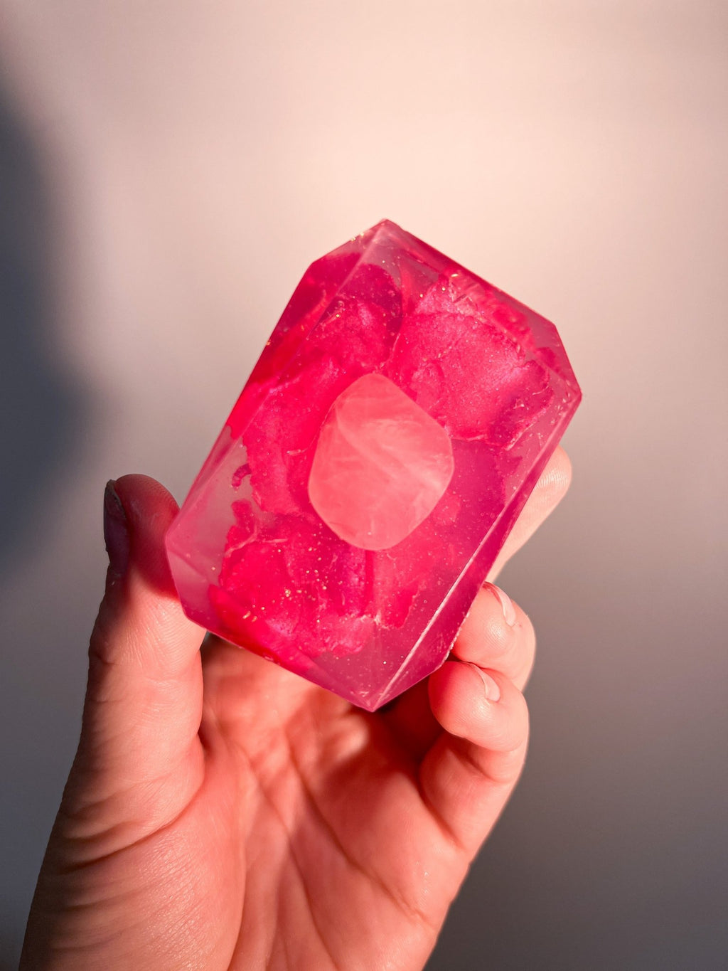 The Goddess of Love Cleansing Bar
Romantic Gift, Rose Quartz Infused Luxury Bath and Shower Body Soap